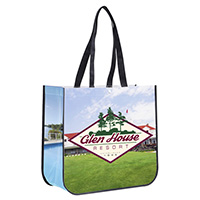 15-3/4" W x 14-1/2" H - Non-Woven Full Color Laminated Wrap Carry All Tote Bag